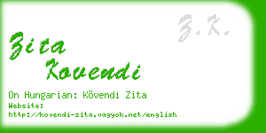 zita kovendi business card