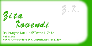 zita kovendi business card